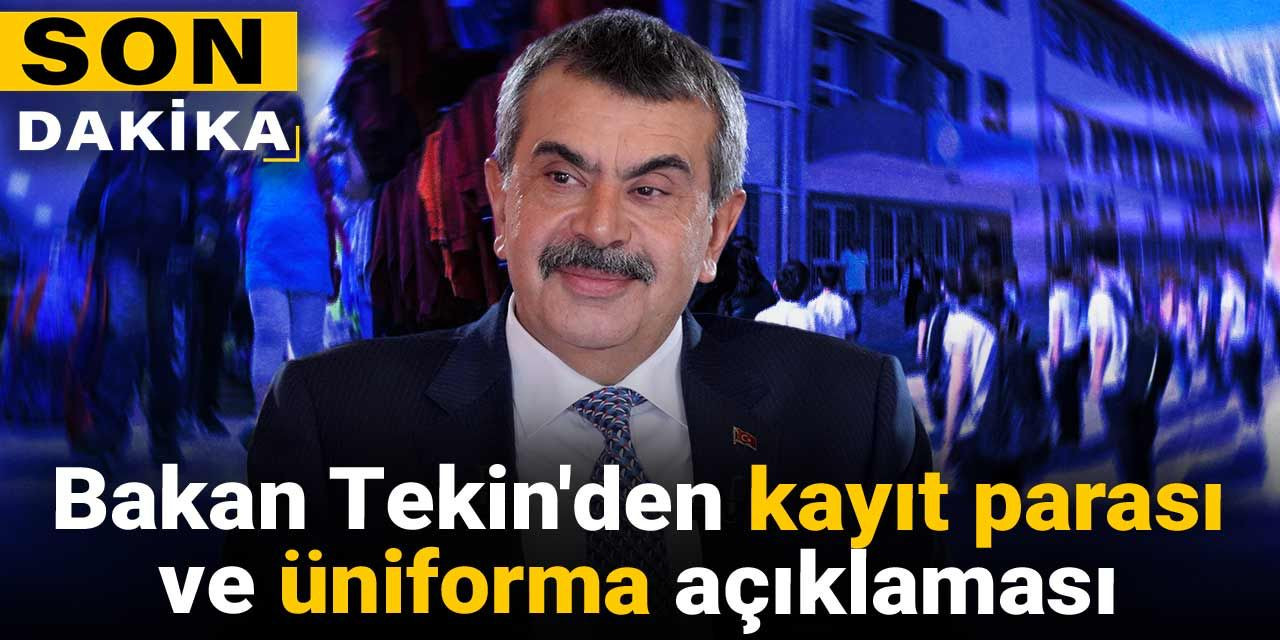 Bakandan kayıt parası ve üniforma açıklaması