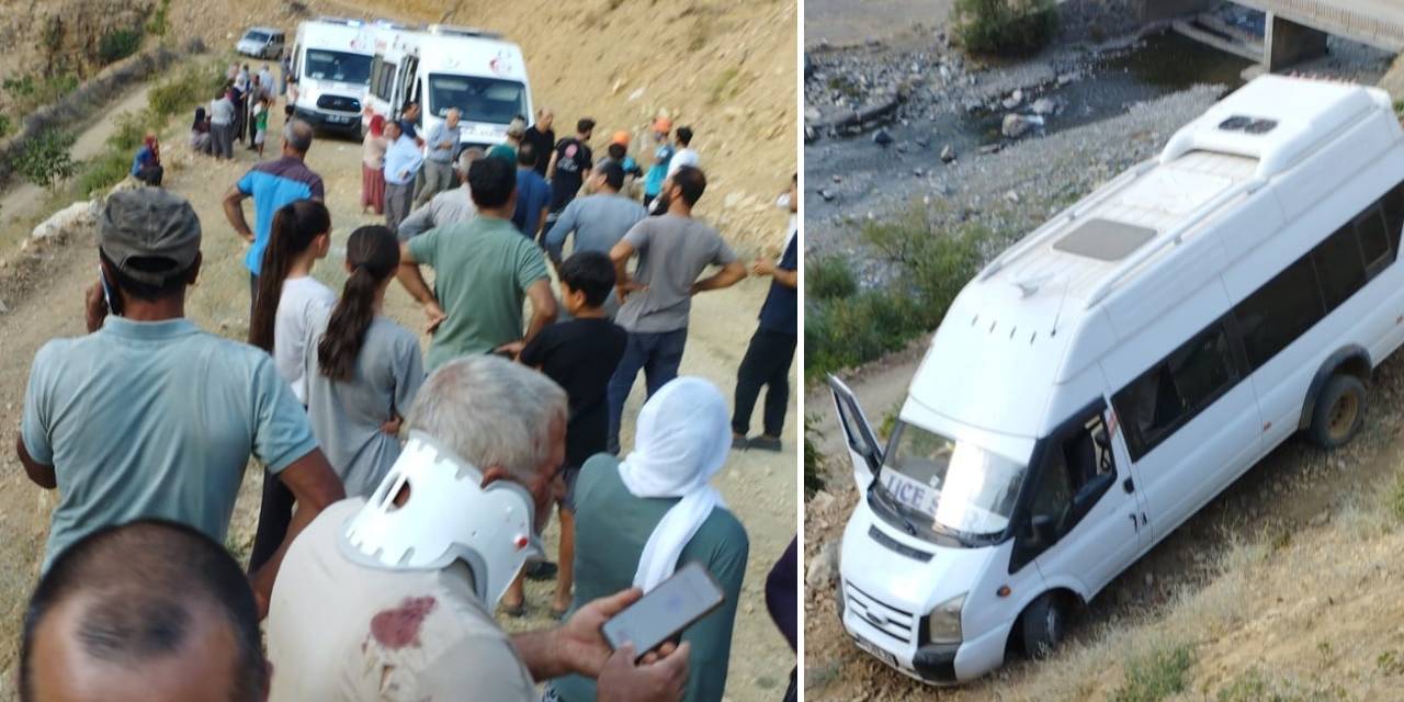 Şarampole devrilen minibüsteki 7 kişi yaralandı