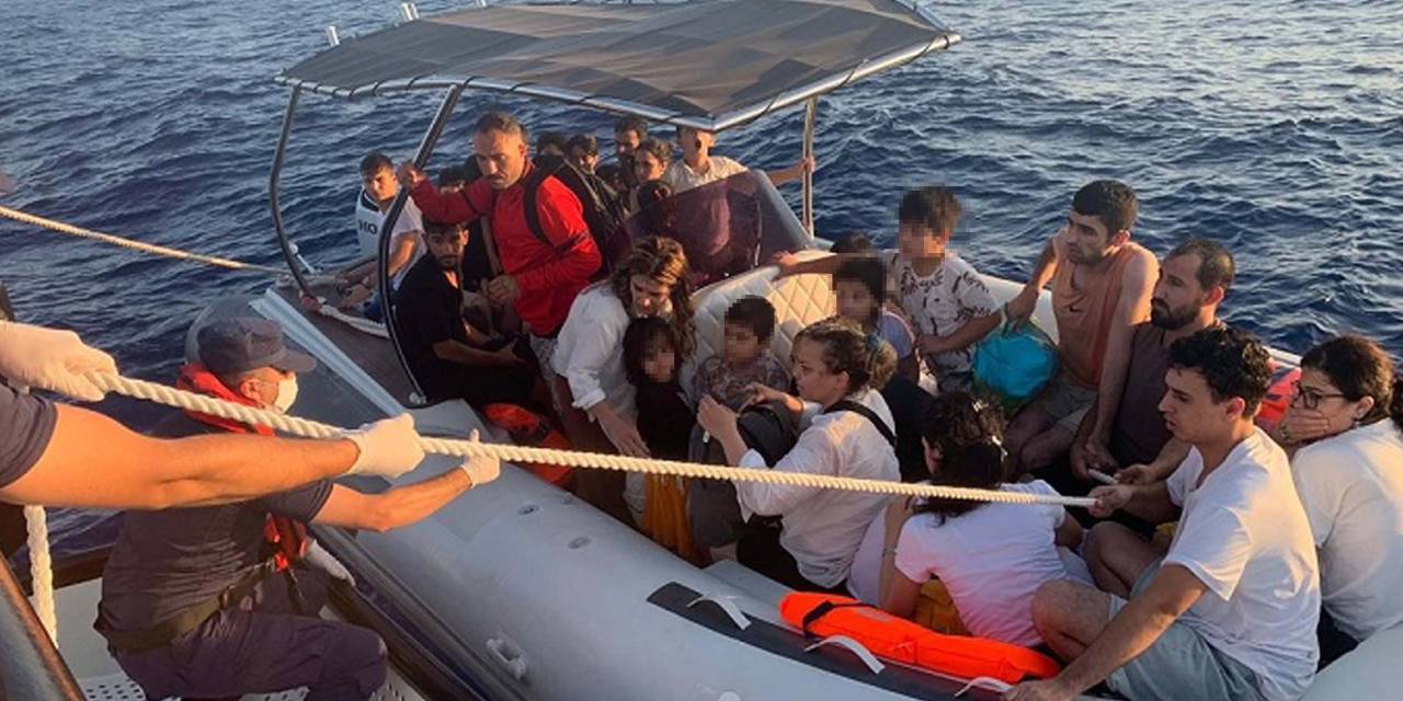 Marmaris’te 20’si çocuk 35 kaçak göçmen kurtarıldı