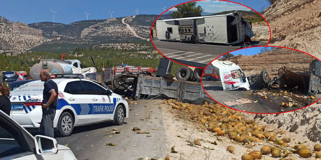 Yolcu otobüsü ile kamyon çarpıştı; 3 ölü, 7 yaralı