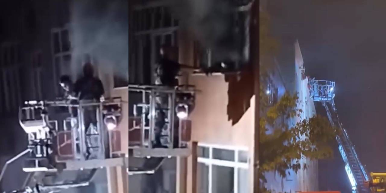 5 katlı binada çıkan yangında mahsur kaldılar