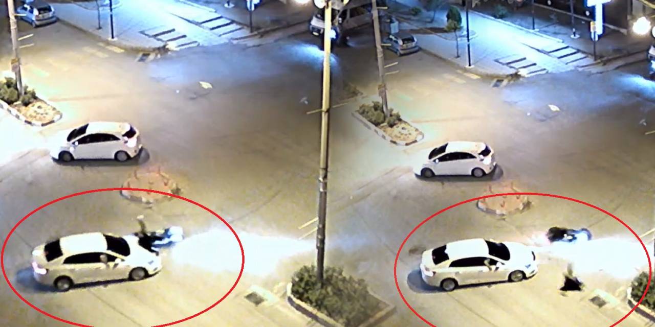Kavşakta motosiklete çarptı: Olay yerinden kaçarak uzaklaştı