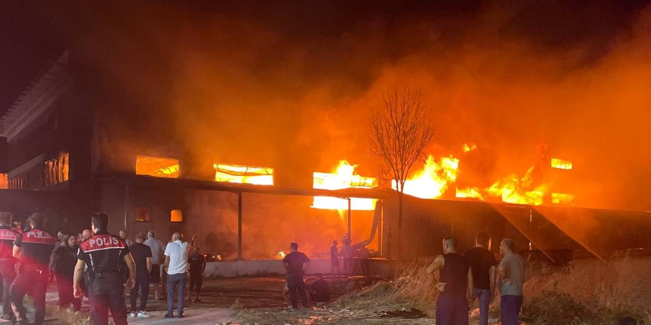 Mobilya fabrikasında korkutan yangın