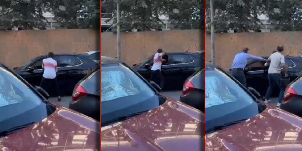 Yol verme kavgası kamerada: Aracından inip diğer sürücüye saldırdı!