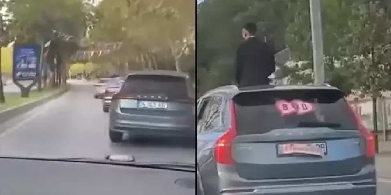 Farklı ilçelerde aynı manzara: Düğün konvoyunda slalom yapıp camdan sarktılar!