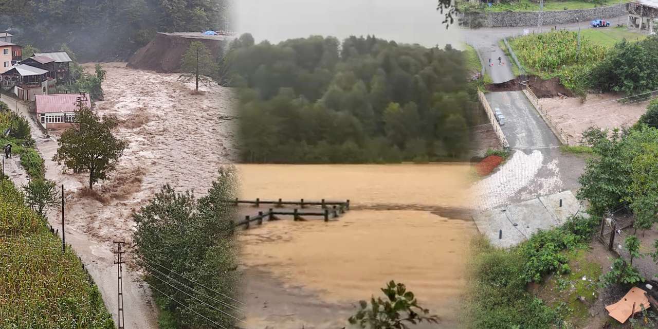 Artvin’de hayat felç oldu! Dereler taştı yollar kapandı