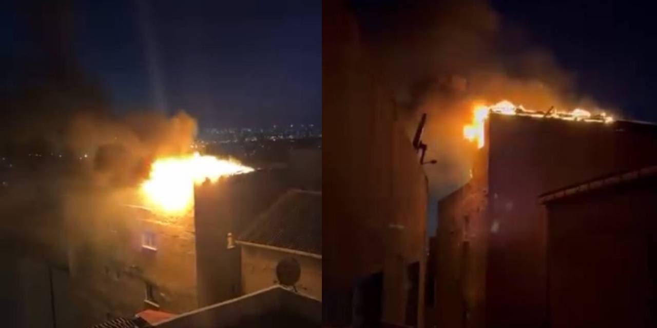 6 katlı binanın çatısı alev topuna döndü
