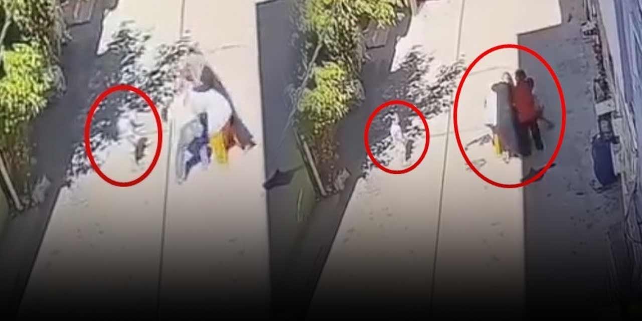 Küçük çocuk bu görüntüleri unutabilir mi? Kucağında çocuğu olan kadını 3 kadın tekme tokat dövdü