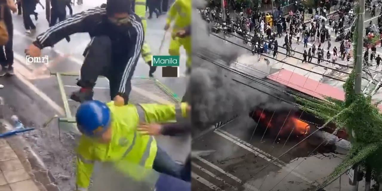 Polisi yerde yuvarlaya yuvarlaya dövdüler: Filipinler'de yolsuzluk protestoları başkenti karıştırdı