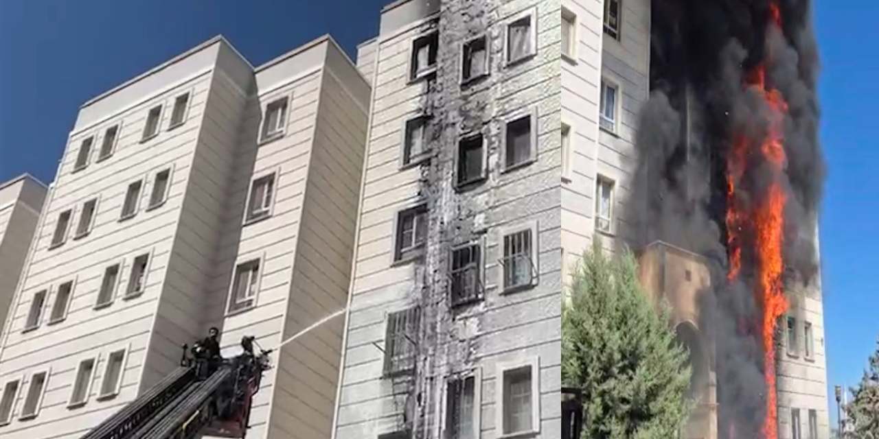 7 katlı apartmanı alevler sardı