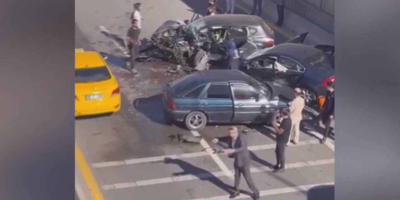 Ankara'da zincirleme kaza: Yaralılar var!