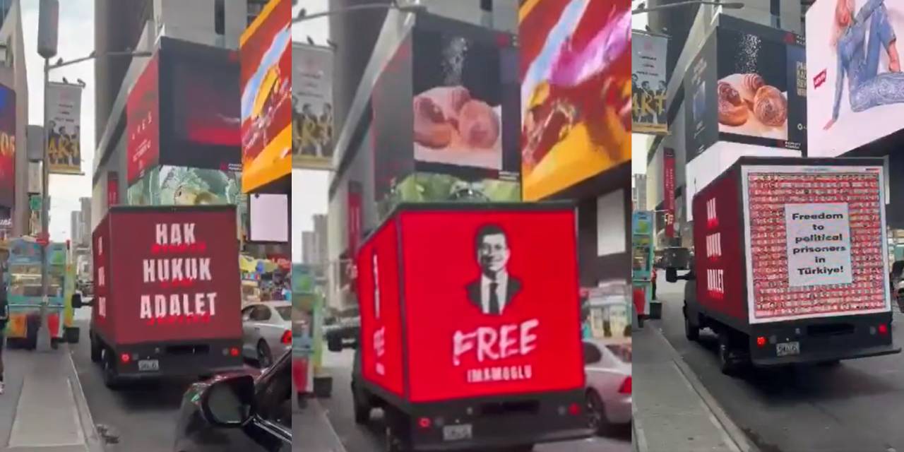 Erdoğan'a bir sürpriz daha! 'Free İmamoğlu' kamyonu New York'ta dolaşıyor
