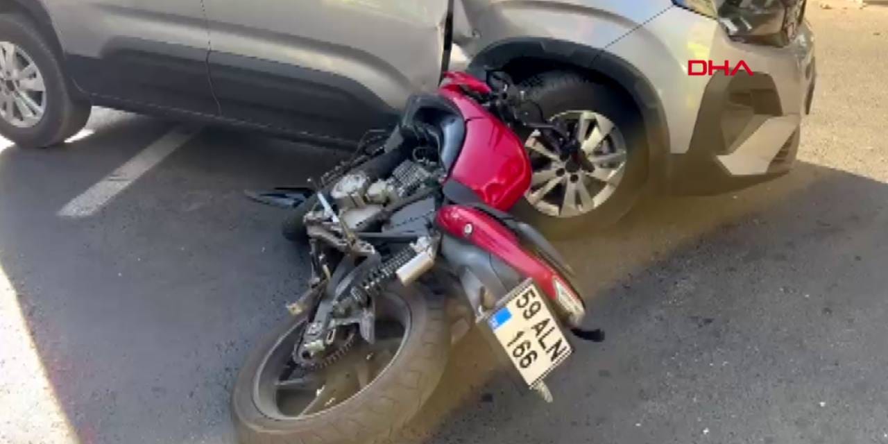 Otomobille çarpışan motosikletin 17 yaşındaki sürücüsü yaralandı