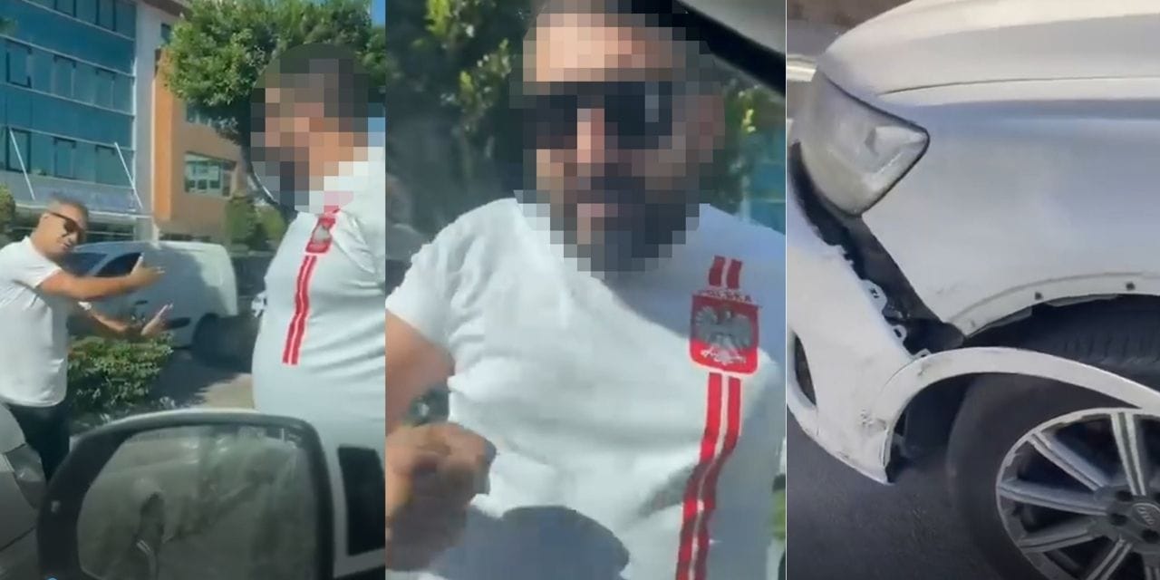 Trafik magandası yol kesip aracın camını yumrukladı