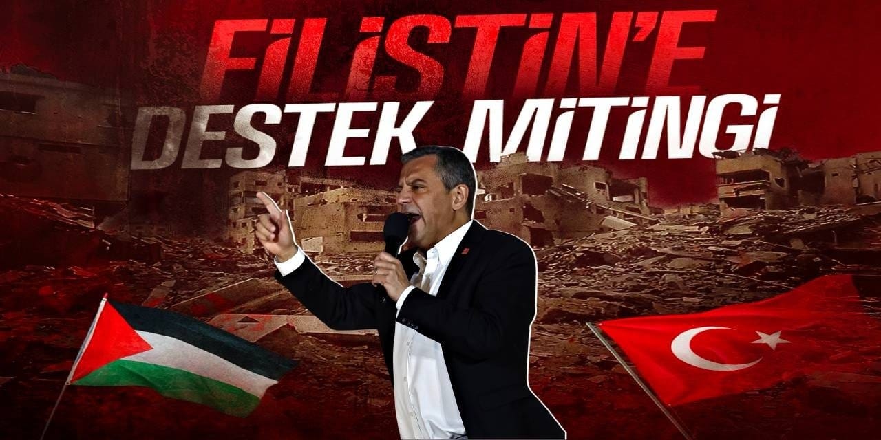 CHP'den "Filistin'e Destek" mitingi: İstanbullu Filistin bayraklarıyla Eyüpsultan Meydanı'nda