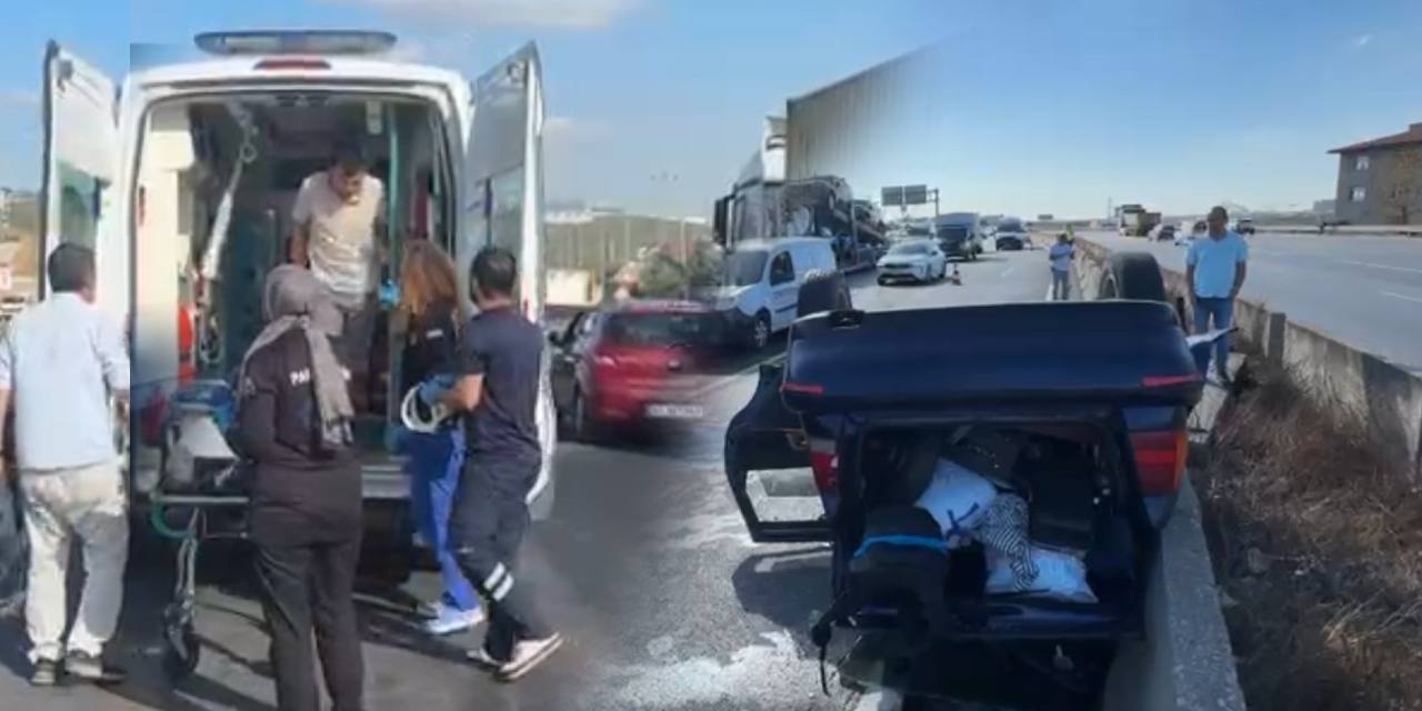 Çekiciyle çarptığı otomobili devirip kaçtı: 3 yaralı