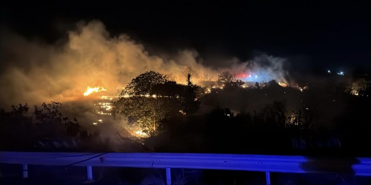 Tekirdağ'da anız yangını yerleşim yerini tehdit etti