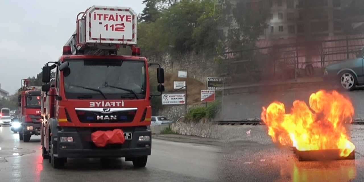 Yangın ihbarına giden itfaiye ekibi neye uğradığını şaşırdı!