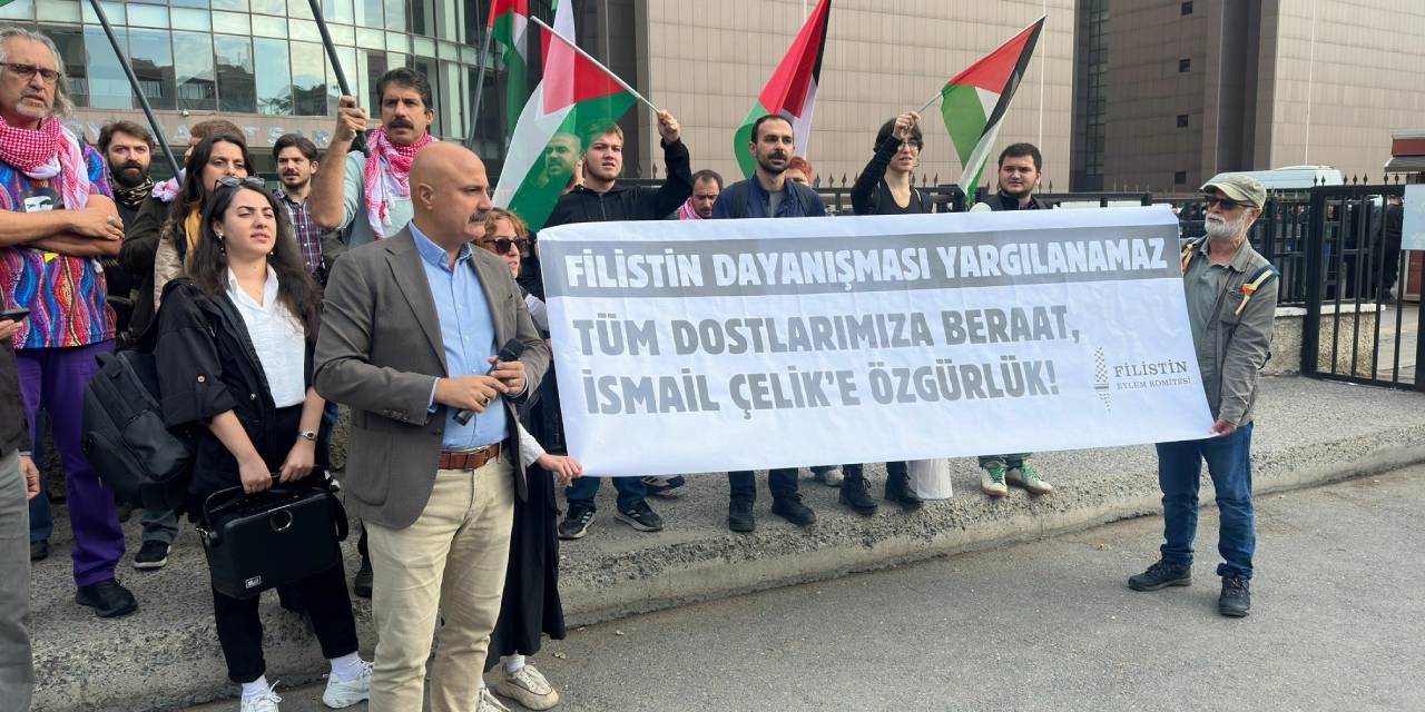Filistin Eylem Komitesi'nden adliye önünde açıklama: Protesto değil İsrail'le işbirliği suçtur