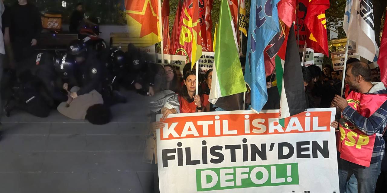 Filistin'e destek eylemine polis müdahalesi: Çok sayıda gözaltı var