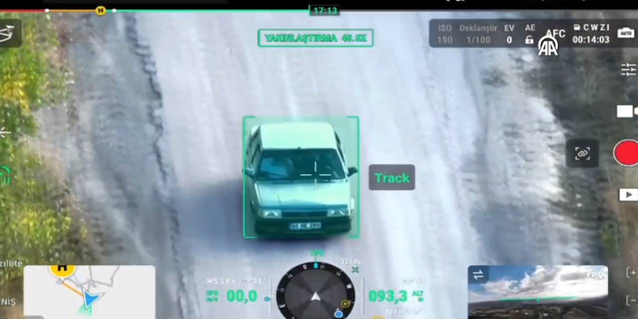 Jandarmayı görünce sürücü değiştirdiler: O anlar dronla görüntülendi