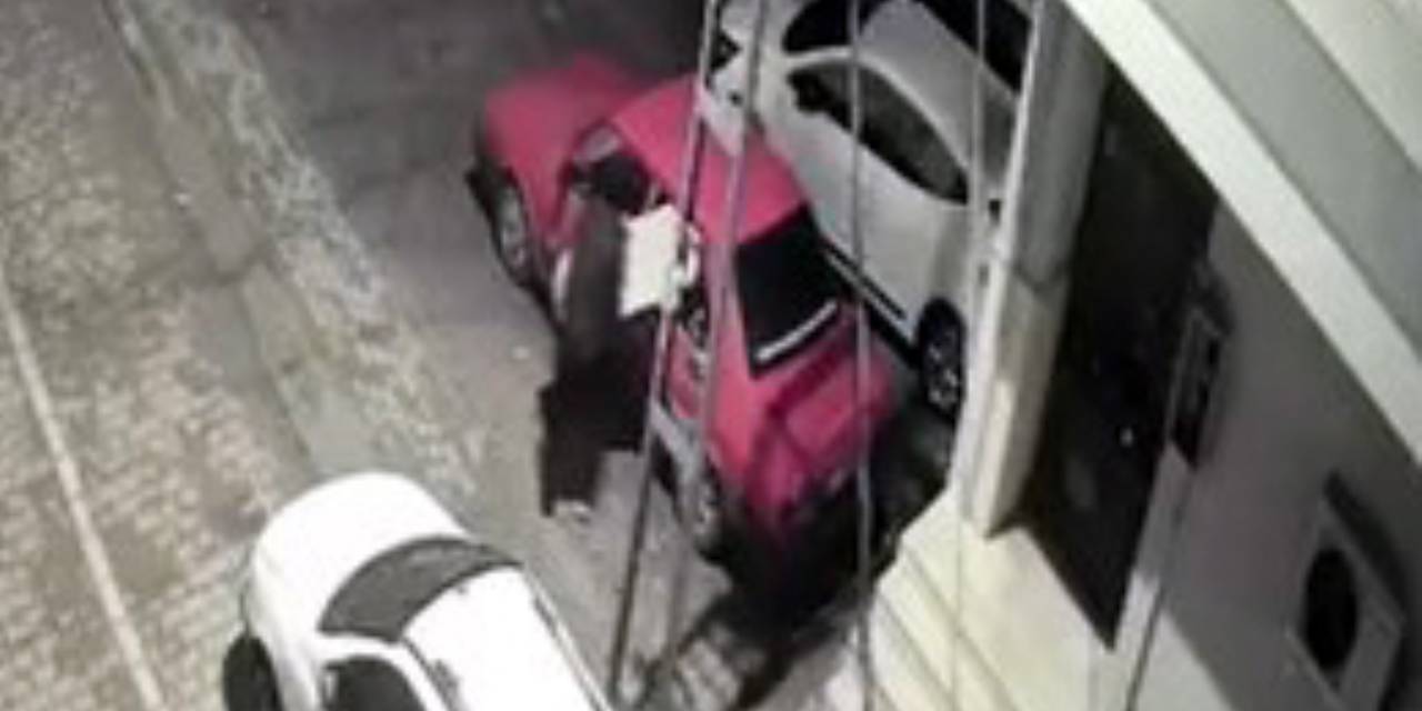 Gece yarısı ses sistemini çaldı: O anlar kamerada