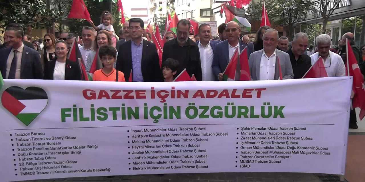 Trabzon'da Gazze'ye destek yürüyüşü
