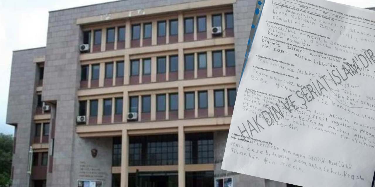 Bursa'da din sınavında 'Şeriat' propagandası! Öğrenciden öyle bir yanıt geldi ki...