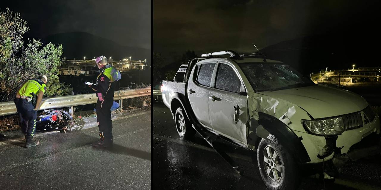 Kamyonet ile elektrikli bisiklet çarpıştı: Ölü ve yaralı var