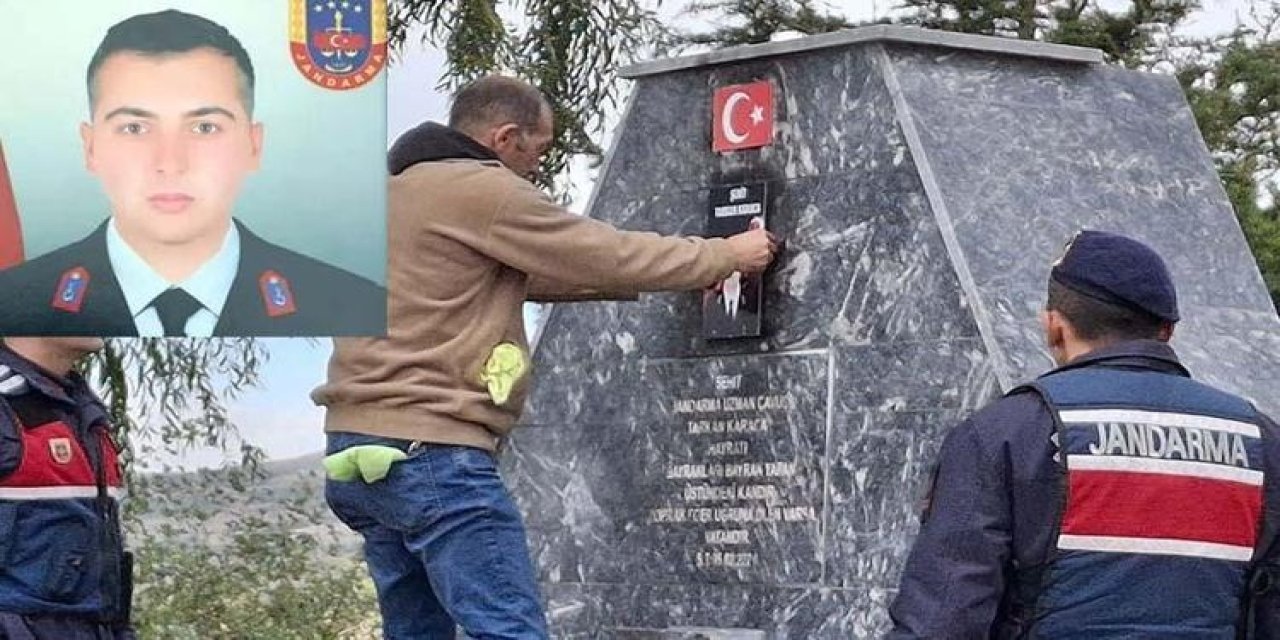 Şehidin hatırası ikinci kez hedef alındı: Türk bayrağını ve fotoğrafını söktüler