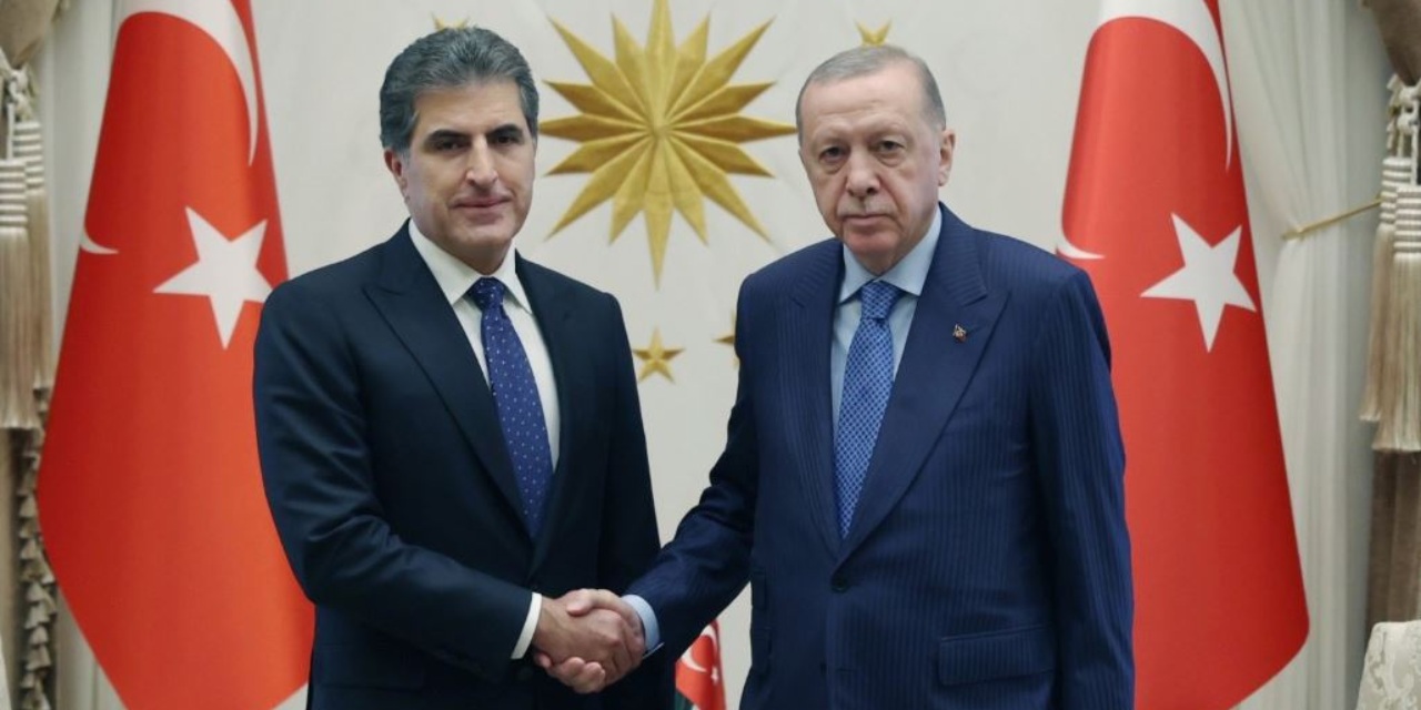 Erdoğan Barzani ile Saray'da bir araya geldi