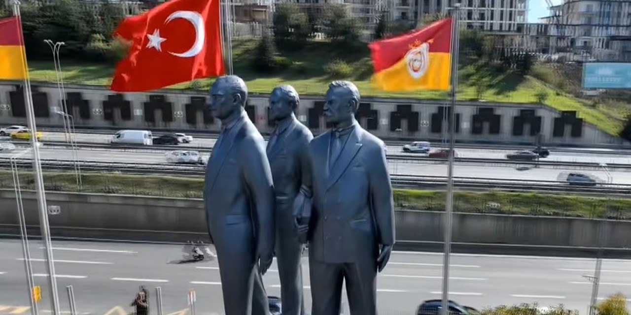 Galatasaray tarihi anıtı dikti: Atatürk, Tevfik Fikret ve Ali Sami Yen