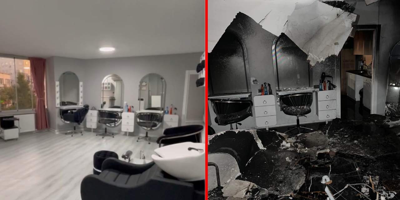 Açılışı yapılacak kuaförü kundakladılar: 800 bin liralık emek 3 dakikada kül oldu