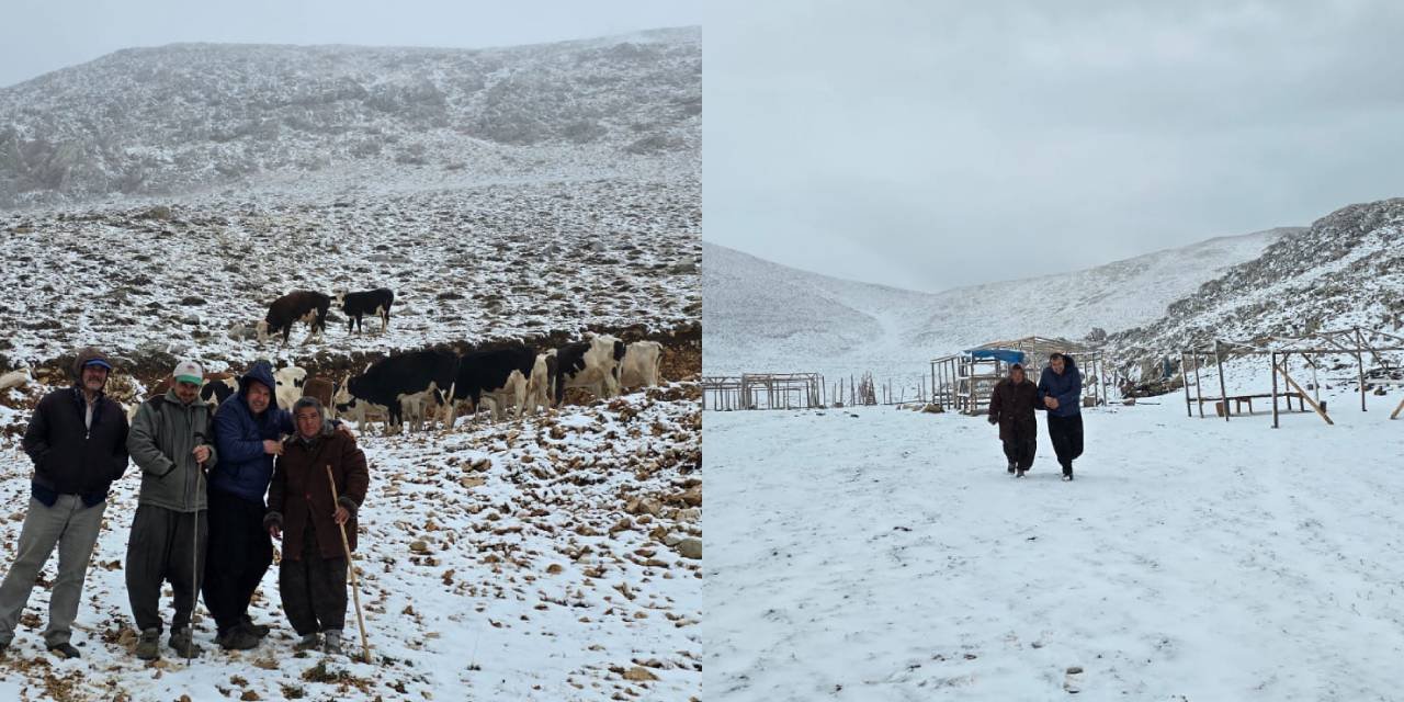 Adana'da yılın ilk karı: Bir kadın mahsur kaldı