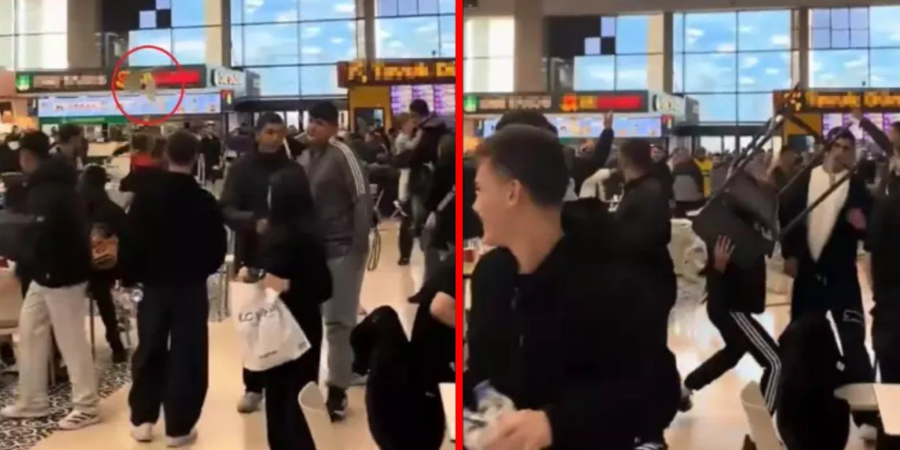 AVM'de 'ne bakıyorsun' kavgası: Sandalyeler havada uçuştu