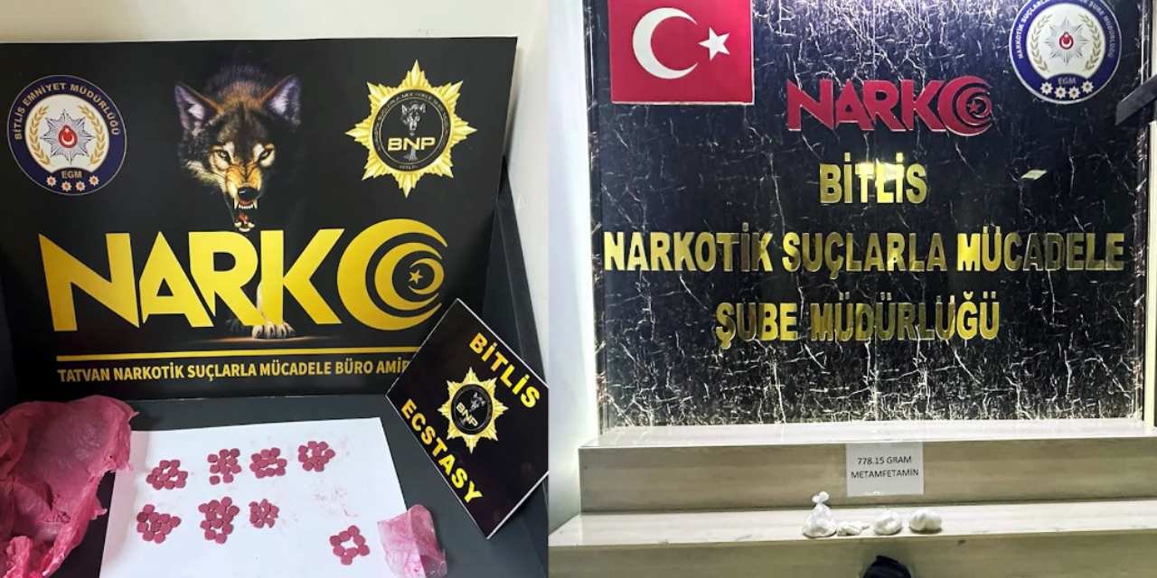 Bitlis'te yol kontrolünde 1 kilo metamfetamin yakalandı
