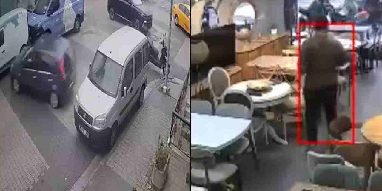 Cipe çarptı, restorandan çıkan müşterilerin arasına daldı: Ölümden kıl payı kurtuldular
