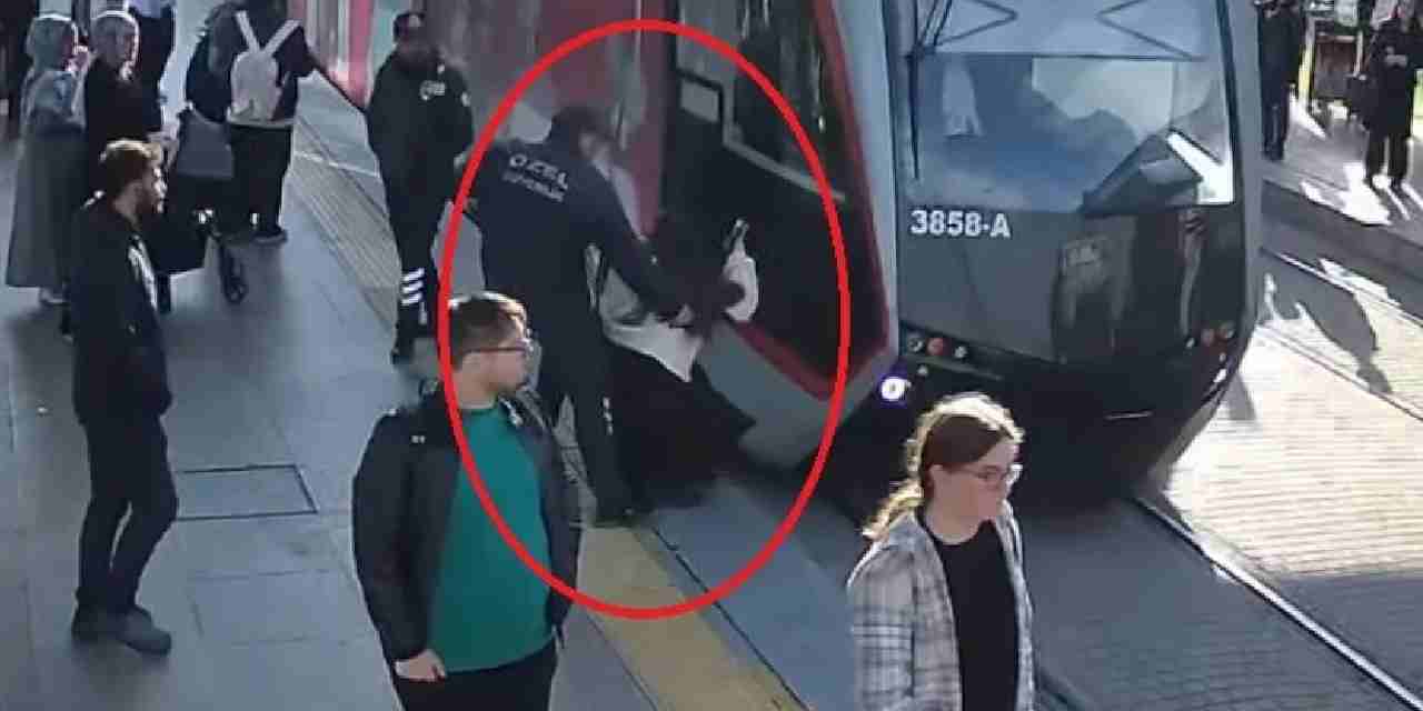 Kahraman görevli: Müzik dinleyen kadını tramvayın altında kalmaktan son anda kurtardı