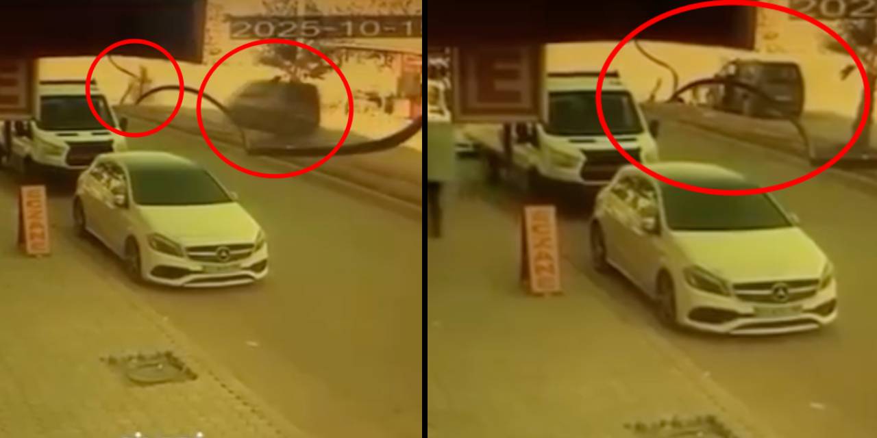 Hafif ticari araçla çarpışan motosikletin sürücüsü ağır yaralandı: Kaza anı kamerada