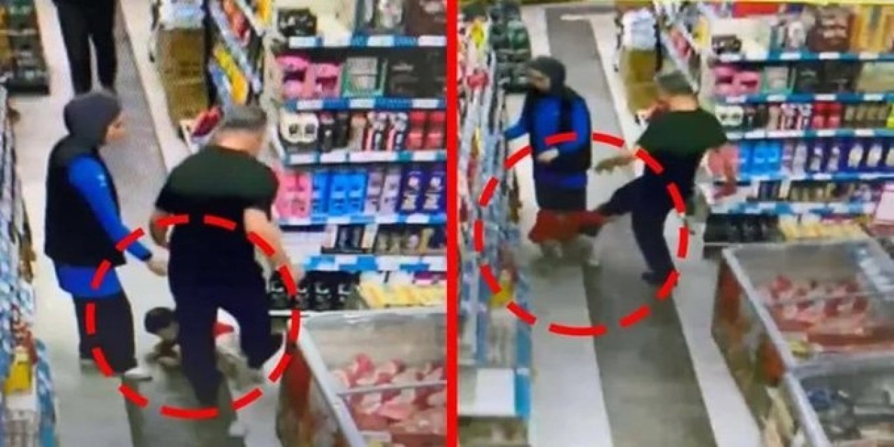 5 yaşındaki oğlunu markette tekmeleyen baba tutuklandı