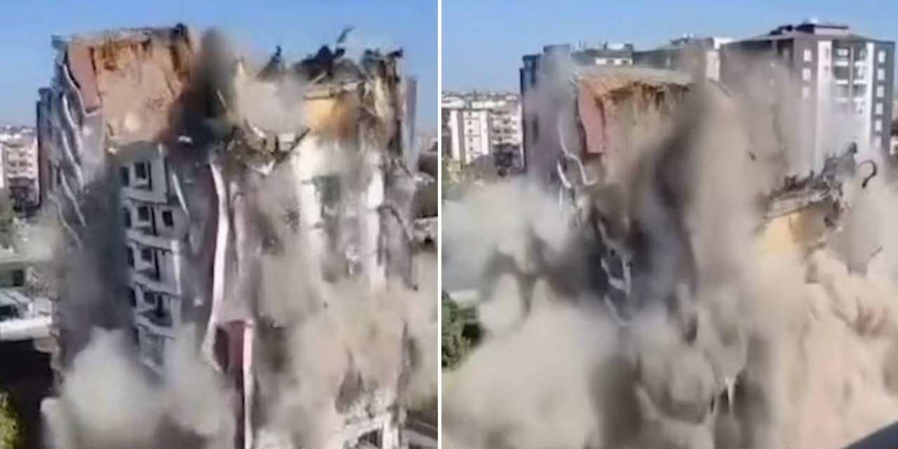 6 Şubat'ta hasar almıştı: 11 katlı bina böyle çöktü