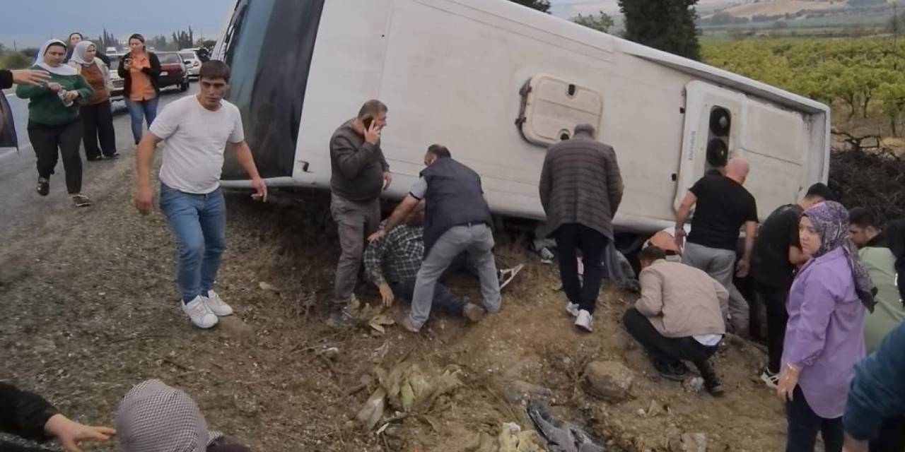 Denizli'de tur otobüsü şarampole devrildi!