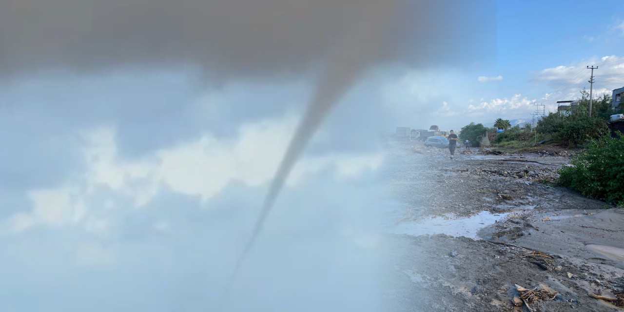 Hatay'ı sağanak vurdu: Denizde hortum çıktı, yolları su bastı, otoyol çöktü!