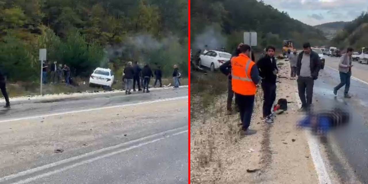 Bursa'da feci kaza: Otomobil ile motosiklet kafa kafaya çarpıştı!