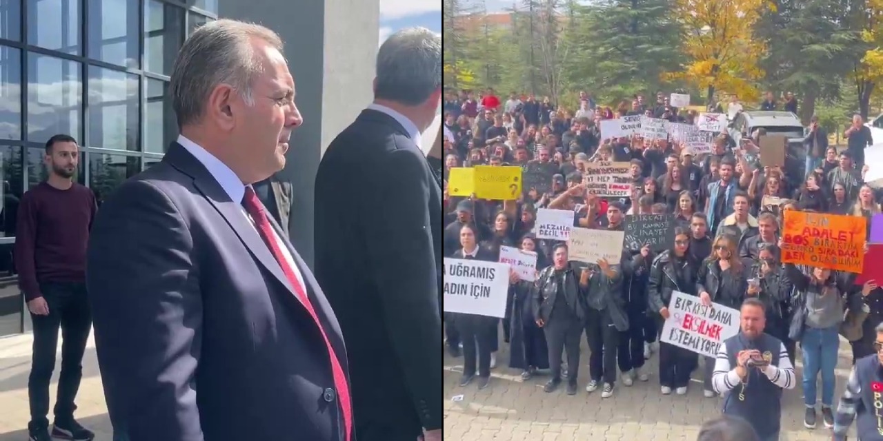 Kampüste güpegündüz bir kadın katledilmişti! Rektör istifa sloganlarını böyle dinledi