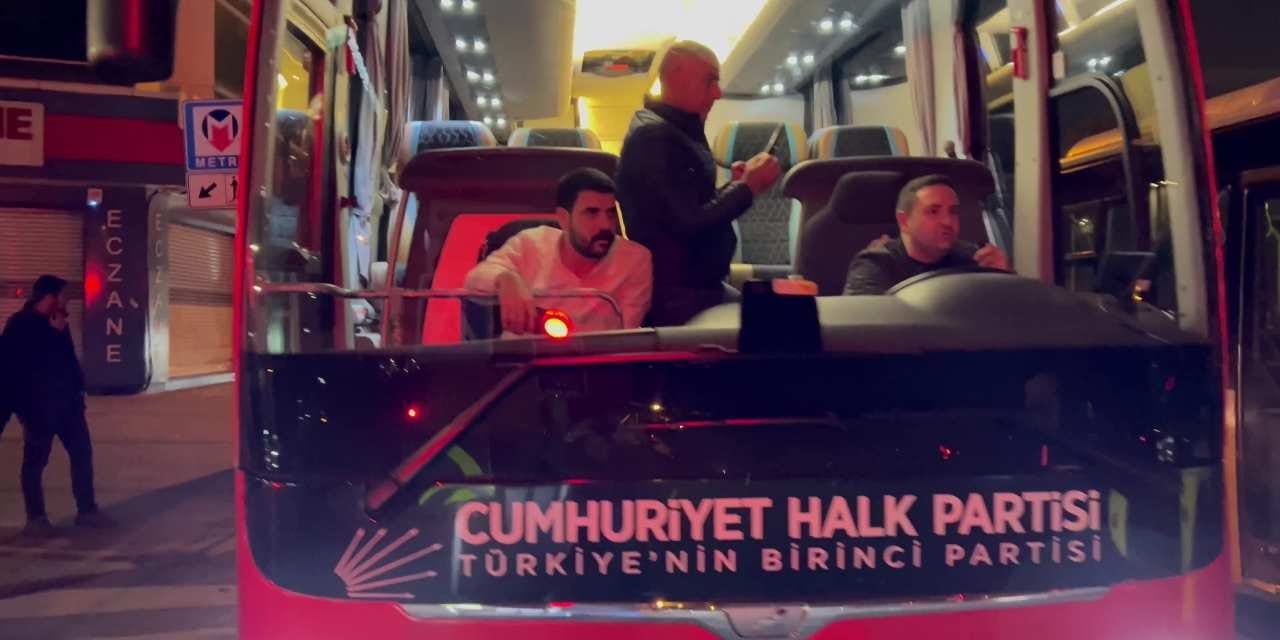 CHP'nin parti aracının Çağlayan Adliyesi önüne geçmesine izin verilmedi