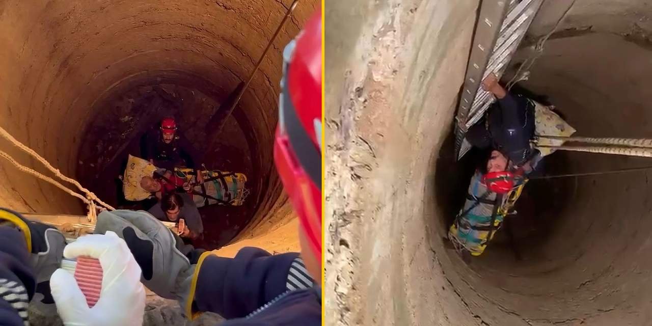 80 yaşındaki adam 12 metrelik kuyuya düştü