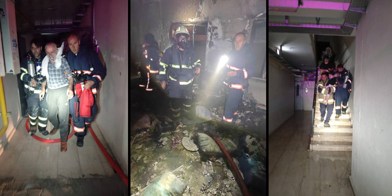 8 katlı apartmanda korkutan yangın!