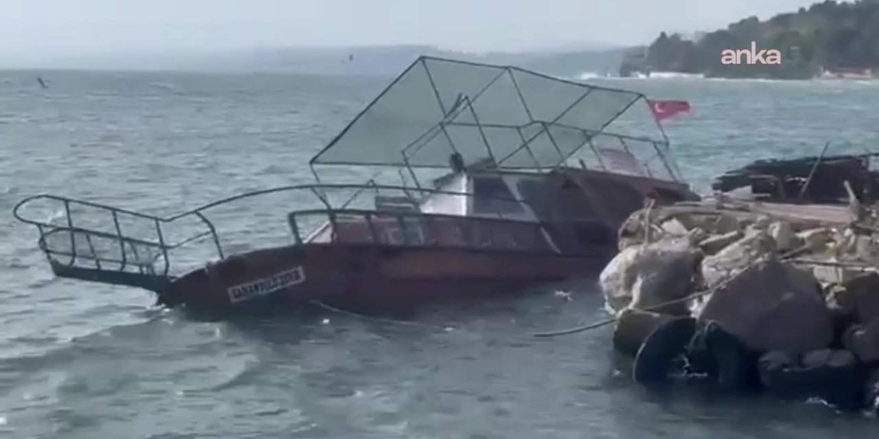 Sinop'ta deniz kara ile buluştu! Tekne yan yattı