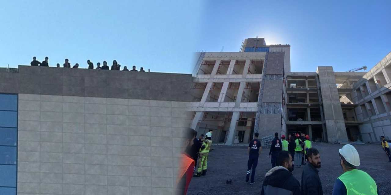 Şehir hastanesi inşaatında maaşlarını alamayan işçilerden intihar girişimi!